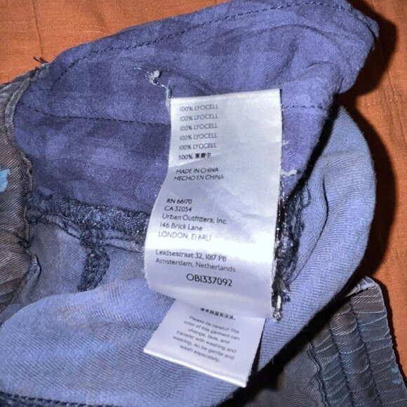 Anthropologie S Blue Cargo Jogger Pants Sz Small Floral Print Drawstring Waist W - Picture 10 of 10